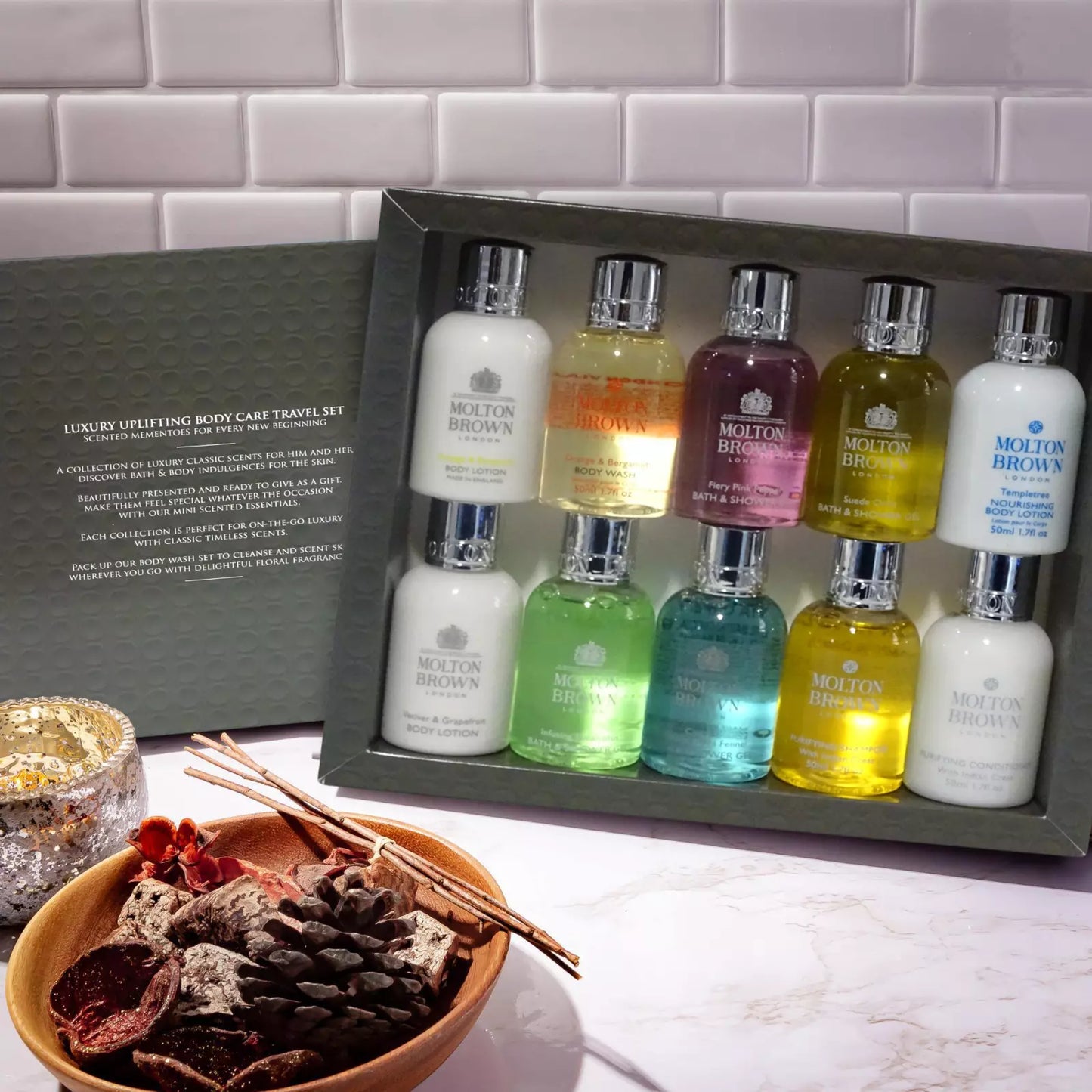 10x50ml Molton Brown Bath & Shower Set, Assorted Pack Hair & Skin Care Gift Set