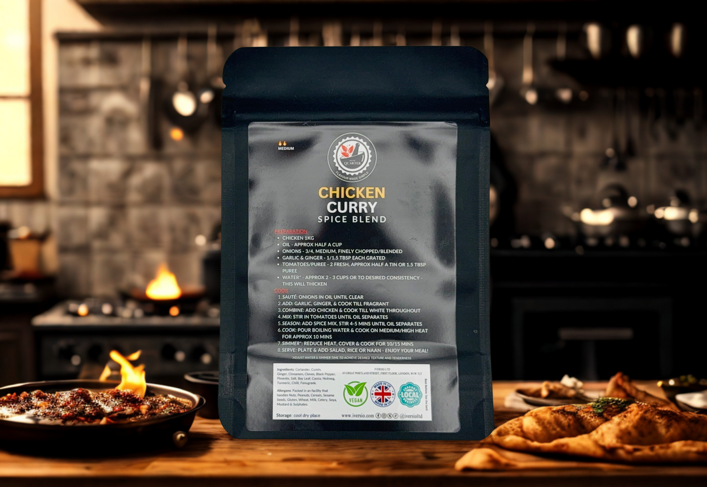 Authentic Indian Curry Spice Blend 3x & 5x 40g Sachets | Traditional Spices for Classic Cuisine Easy to Use Rich Flavour | By Kayz Quarter