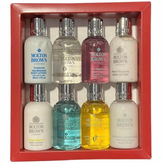 Molton Brown 8x50ml Bath & Shower Set, Assorted Pack Hair & Skin Care Gift Set | RED