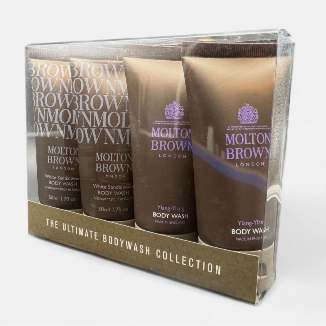 Bushukan Bath (or Orange&Bergamot, Ylang Ylang, Costal Cypress), Shower Gel & White Sandalwood Body Wash Pack - 4x50ml, Natural Ingredients, Gentle & Refreshing - Comfort